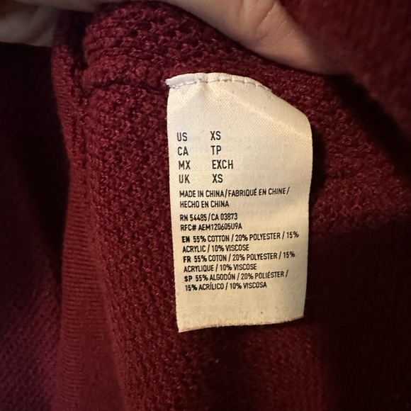 American Eagle Outfitters Dark Cherry Red Sweater XS - Picture 11 of 12